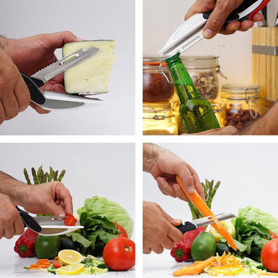 

Wonder World ™ Kitchen Knife with Cutting Board and Sharpener Stainless Steel All-Purpose Scissor(Silver, Pack of 1)