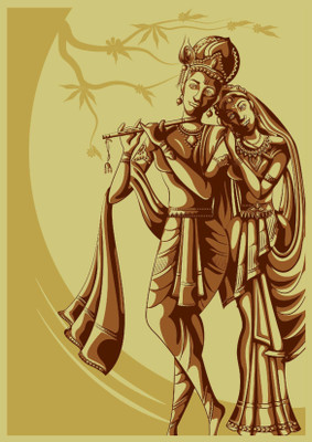 

Radha Krishna Art Wall Poster A4 Fine Art Print(11.69 inch X 8.27 inch, Rolled)