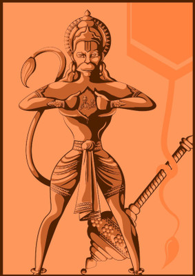 

Lord Hanuman Wall Poster A4 Fine Art Print(11.69 inch X 8.27 inch, Rolled)