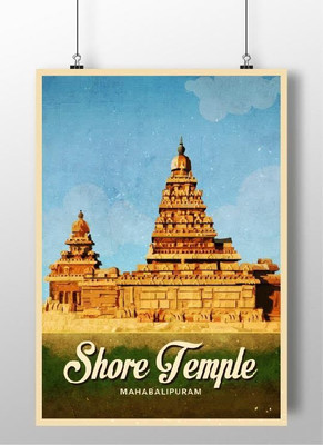 

Mahaballipuram Shore Temple Wall Poster A3 Fine Art Print(16.53 inch X 11.69 inch, Rolled)
