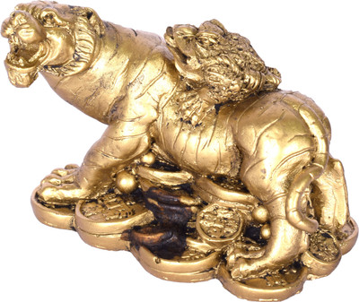 

Vyne Feng Shui Money Frog On Tiger Decorative Showpiece - 5 cm(Polyresin, Gold)