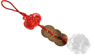 

Vyne Feng Shui Coin with Crystal Ball Hanging C Decorative Showpiece - 12 cm(Crystal, Multicolor)