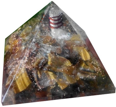 

Excel Orgonite Pyramid Tiger Eye Chips (7.5 cm x 7.5cm x 5.5cm, maroon) Decorative Showpiece - 7 cm(Stoneware, Multicolor)