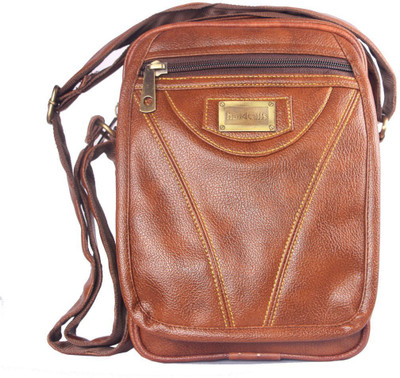 

HANDCUFFS Women Casual Brown Leatherette Sling Bag