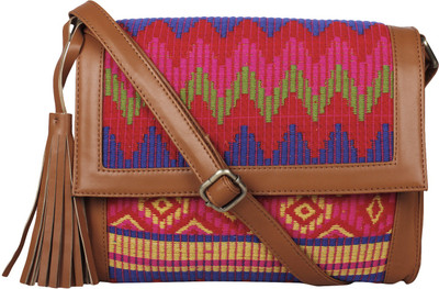 

Pretty Things Women Casual Multicolor PU Sling Bag