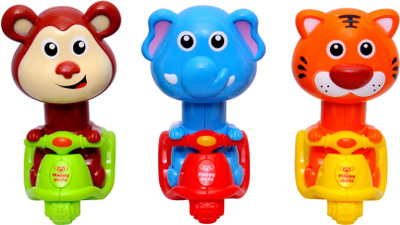 

Toyshine Press & Go Scooter Riding Elephant ,Loin And Monkey Toy For Kids(Multicolor)