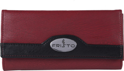

Fristo Women Casual, Evening/Party Maroon, Black Artificial Leather Card Holder(3 Card Slots), Maroon and black