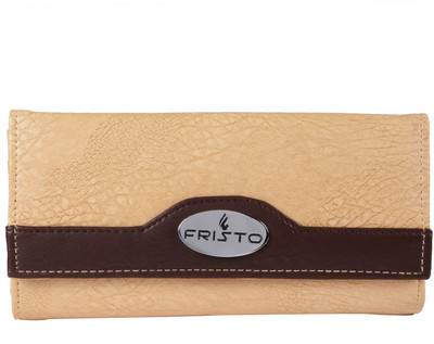 

Fristo Women Casual Beige, Brown Artificial Leather Card Holder(11 Card Slots), Cream and brown