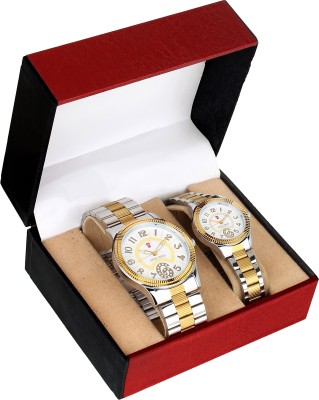 Swiss Trend STCOUPLE02 Robust Stunning Steel Gold Watch  - For Men & Women   Watches  (Swiss Trend)