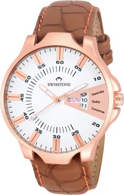 SWISSTONE G225-WHT-BRW Watch  - For Men   Watches  (Swisstone)