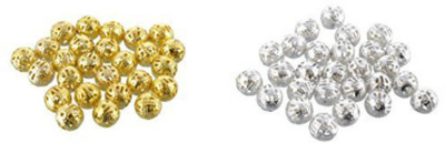 

GOELX Jewellery Making Metal Beads combo (8mm, Gold and Silver, 100 Pieces)