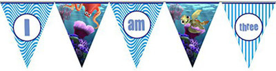 

PARTY PROPZ FINDING DORY BIRTHDAY DECORATION/ AGE (THREE) BUNTING SET OF 1/ FINDING DORY PARTY SUPPLIES Banner(5 ft, Pack of 1)