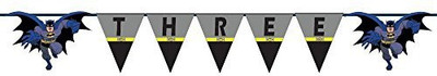 

PARTY PROPZ BATMAN BIRTHDAY DECORATION/ AGE BUNTING THREE/ BATMAN PARTY SUPPLIES Banner(5 ft, Pack of 1)