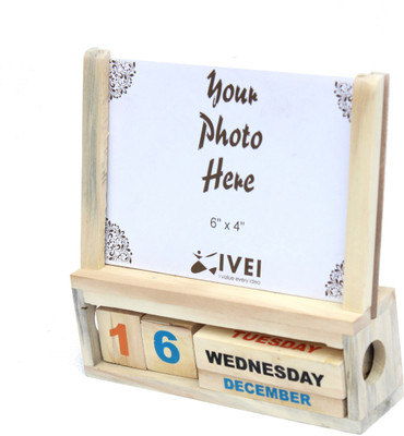 

ivei Wooden Calendar with a photoframe 1 Wall Calendar(Beige, 1)