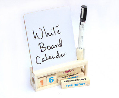 

ivei Wooden calendar with a white board 1 Wall Calendar(Beige, 1)