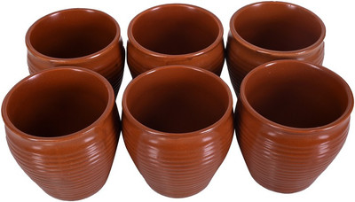 

TRUENOW VENTURES Pvt. Ltd marble Finish Ceramic Brown Kullad Tea Cups Ceramic(Brown, Pack of 6)