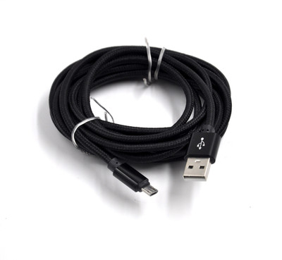 

24x7 LAZY CORD ~ Fast Charging & High Speed Data Sync Cable 10 Feet / 3 Meter Long Reversible Micro USB(Black)