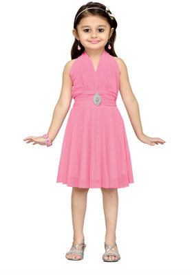 

Aarika Girls Midi/Knee Length Party Dress(Pink, Sleeveless