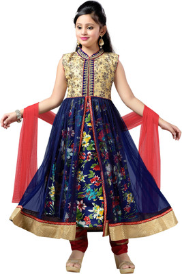 

Aarika Girls Festive & Party Kurta and Churidar Set(Multicolor Pack of 1, Red