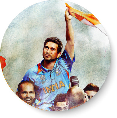 

PEACOCKRIDE Sachin Tendulkar-WC Winning Moment Digital Art Fridge Magnet Fridge Magnet Pack of 1(Multicolor)