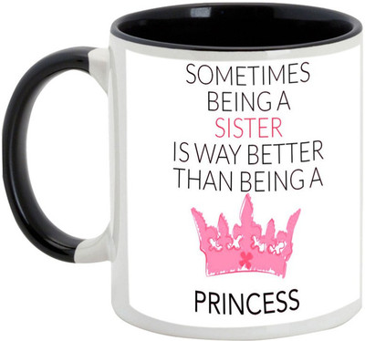 

AllUPrints Gift For Rakhi - My Sister Is My Princess Black Ceramic Mug(325 ml)