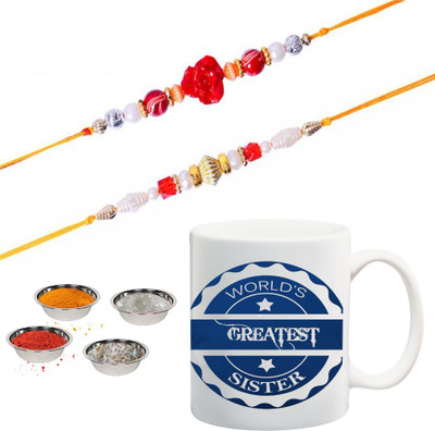 

ME&YOU Raksha Bandhan Gift For Sis/ Behan; world's best sister printed Ceramic Mug(325 ml, Pack of 2), White