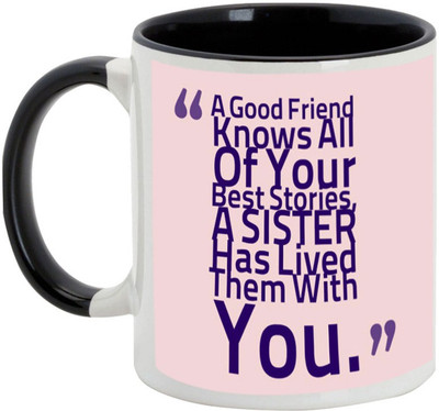 

AllUPrints Gift For Rakhi - Sister Lived Your Stories Black Ceramic Mug(325 ml)