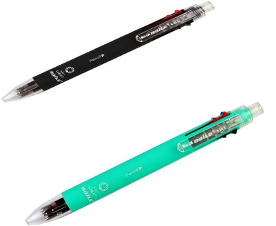 

Baile Baile 6 in 1 - 5 Multicolor Pen + Mechanical Pencil- 2 Pcs Combo - Color: Black and green Multi-function Pen(Pack of 2)