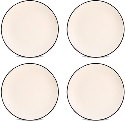 

caffeine Dinner Plate 10IN Ceramic/Stoneware in Matte White (Set of4) Handmade Dinner Plates(Pack of 4)