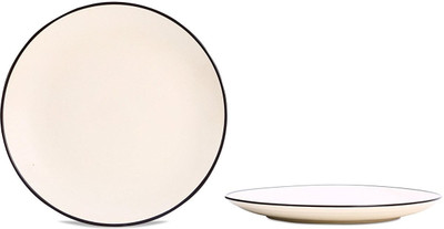 

caffeine Dinner Plate 10IN Ceramic/Stoneware in Matte White (Set of 2) Handmade Dinner Plates(Pack of 2)