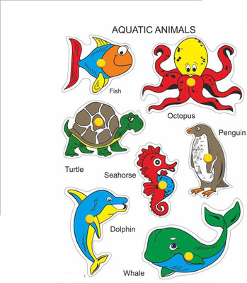 

Flying Toyszer Play And Learn Wooden Picture Board Puzzle - Acquatic Animals(7 Pieces)