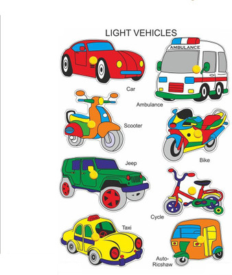 

Flying Toyszer Play And Learn Wooden Picture Board Puzzle - Light Vehicle(8 Pieces)