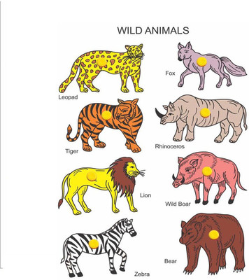 

Flying Toyszer Play And Learn Wooden Picture Board Puzzle - Wild Animals(8 Pieces)