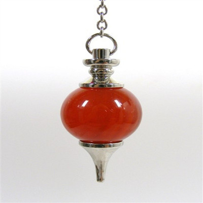 Excel Red Carnelian Ball Shaped Pendulum Decorative Showpiece - 4 cm(Stoneware, Red)