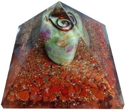 

Excel Orgonite Pyramid Natural (7.5 cm x 7.5cm x 5.5cm, Red) Decorative Showpiece - 5.5 cm(Stoneware, Multicolor)