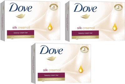 

Dove Imported (Made In EU) Silk Creamoil Beauty Cream Bar(135 g, Pack of 3)