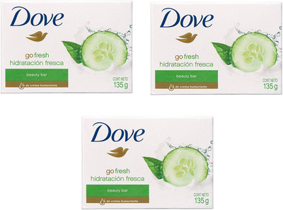 

Dove Imported (Made In EU) Go Fresh Fresh Moisturizing Beauty Cream Bar(135 g, Pack of 3)