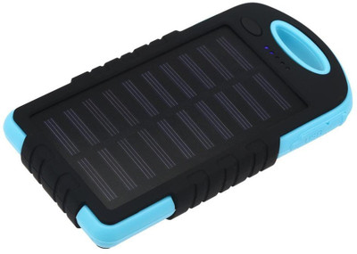 Voltegic ® 5000mAh Solar Panel Charger Solar Power Bank USB-Charged Devices USB Light Solar Charger-Type-011 USB Charger(Black, Blue)