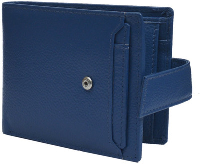 

krosshorn Men Blue Genuine Leather Wallet(5 Card Slots)