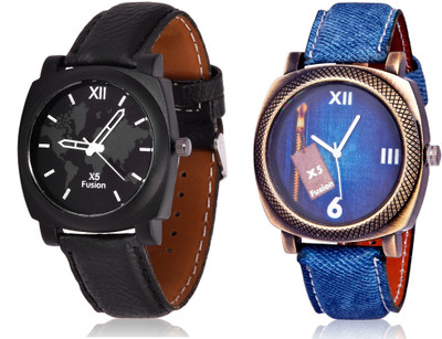 

X5 Fusion BLK_STRP_MAP_PLUS_BRASS_JEANS Watch - For Men