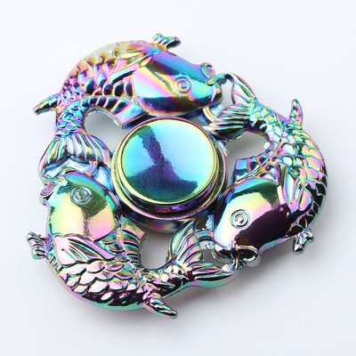 

Montez Shinning Rainbow Fish Crab Metal Fidget Spinner Toy(Multicolor)