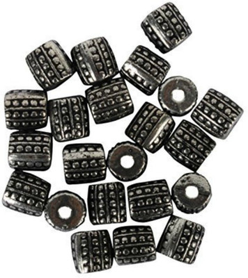 

GOELX AM Acrylic German Silver Tube Beads for jewellery making/ crafts, pack of 50
