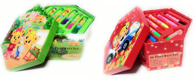 

DINAARKAN COMBO OF HEXAGONAL COLOR ART SET OF 46 PIECES WITH RED AND GREEN BOX