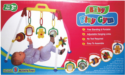 

HALO NATION Baby Play Gym Portable - Playmate with 5 activity Toys Rattle(Multicolor)