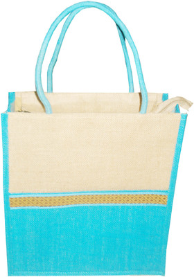 

jute udyog Blue::Beige Waterproof Multipurpose Bag(Multicolor, 5 L)