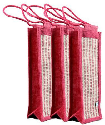 

Motherland Designer Ecofriendly jute bottle bags (Set of 3) Waterproof Multipurpose Bag(Multicolor, 4 inch)