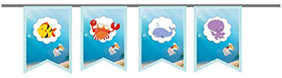 

PARTY PROPZ UNDER THE SEA BIRTHDAY DECORATION/ STRING BANNER(SET OF 1)/UNDER THE SEA PARTY SUPPLY Banner(5 ft, Pack of 1)