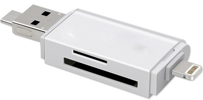 

ReTrack 3 IN 1 With Lightning Android Supportable upto 256gb USB Card Reader(White)