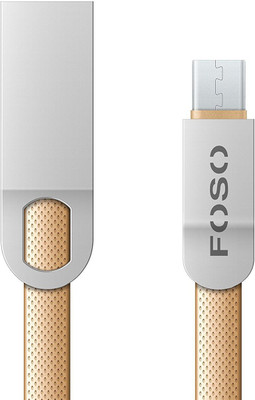 

FOSO Type C USB Data Cable Flat Noodle Cable For Charging & Sync Data to Android SmartPhones USB Type C Cable(All Phones With Type C port, Gold, Sync and Charge Cable)