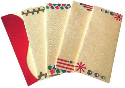 

Rmantra Handmade Designer Shagun Envelopes(Pack of 5 Multicolor)